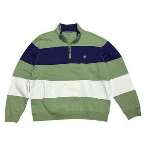CHAPS Colorblock Casual Designer Quarter Zip Fall Spring Sweater Jacket Mens 2XL